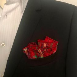 Lenço de Bolso green stripe