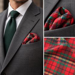 Red Heritage — Lenço de Bolso Xadrez Tartan