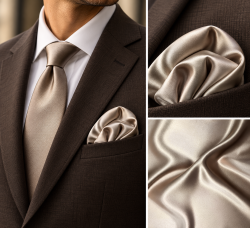 Soft Cream — Lenço de Bolso Creme-Champanhe