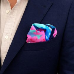 Lenço de Bolso algodão floral