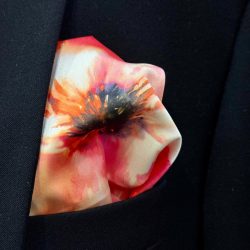 Lenço de Bolso seda floral